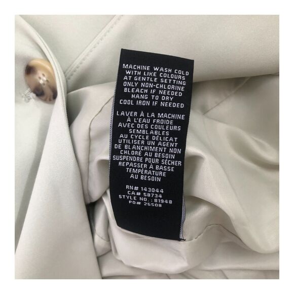 7 FOR ALL MANKIND Mid Length Oversized $398 Light Green Belted Blazer Jacket SzM - Picture 11 of 11